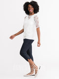 Agnes & Dora™ Mesh Tee Ivory Lace