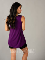 Agnes & Dora™ Essential Tank - V-Neck Plum