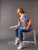 Agnes & Dora™ Love Top Navy/Blush Stripe Floral