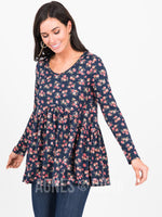 Agnes & Dora™ Muse Top Long Sleeve Navy 4 Floral