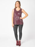 Agnes & Dora™ Essential Tank Sequin Wine