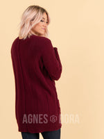 Agnes & Dora™ Boyfriend Cardigan Wine