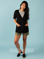 Agnes & Dora™ Favorite Cardi Half Sleeve Black