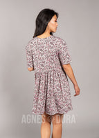 Agnes & Dora™ Modern Tunic Dress Grey/Pink Floral