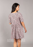 Agnes & Dora™ Modern Tunic Dress Grey/Pink Floral