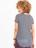 Agnes & Dora™ Everyday Tee Black/Ivory Stripe