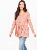 Agnes & Dora™ Muse Top Long Sleeve Blush/Gold Floral