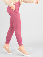 Agnes & Dora™ Classic Jogger Wine/Ivory Mini Stripe