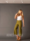 Agnes & Dora™ Wide Leg Crop Pant Olive