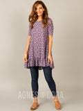 Agnes & Dora™ Ruffle Tunic Purple Boho