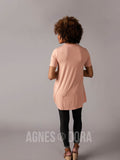 Agnes & Dora™ Side Knot Tunic Half Sleeve Canyon Rose