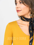 Agnes & Dora™ Everyday Tee Long Sleeve V-Neck Mustard