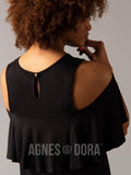 Agnes & Dora™ Cold Shoulder Tunic Black