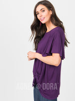 Agnes & Dora™ Flutter Twist Top Plum