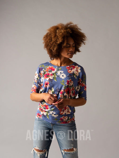 Agnes & Dora™ Dolman Tunic Organic Girl Blue