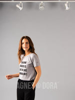 Agnes & Dora™ Graphic Tee Cement "Wearing joggers is sort of like working out"