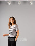 Agnes & Dora™ Graphic Tee Cement "Wearing joggers is sort of like working out"