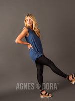 Agnes & Dora™ Essential Tank Double V-Neck Modern Navy