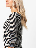 Agnes & Dora™ Dolman Tunic Duo Stripe Black & White