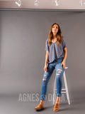 Agnes & Dora™ Canyon Top Navy Stripe