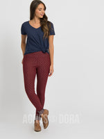 Agnes & Dora™ Knit Jegging Pin Dot Black Cherry