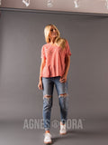 Agnes & Dora™ Canyon Top Coral Stripe