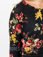 Agnes & Dora™ Urban Pullover Black/Red Floral