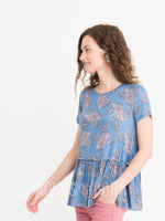 Agnes & Dora™ Relaxed Ruffle Tee Summer Blues