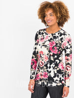 Agnes & Dora™ L/S Tee with Thumbhole Ivory/Mauve/Coral Floral