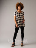 Agnes & Dora™ Muse Top B&W Buffalo Plaid