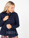 Agnes & Dora™ Peplum Jacket Dark Denim