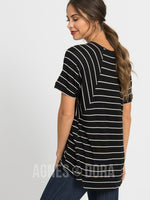 Agnes & Dora™ Love Top Pin Stripe B&W