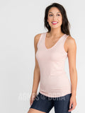 Agnes & Dora™ Fitted Tank V-Neck Rose Gold