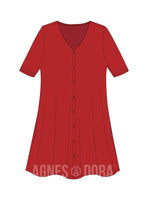 Agnes & Dora™ Limitless Button Tunic Hot Pepper