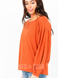 Agnes & Dora™ Balloon Sleeve Tee Clay