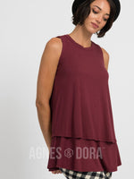 Agnes & Dora™ Tiered Tunic Black Cherry