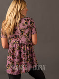 Agnes & Dora™ Muse Top Mauve/Gold Floral