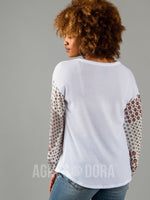 Agnes & Dora™ Chelsea Top White with Off White Boho