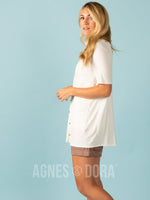 Agnes & Dora™ Favorite Cardi Half Sleeve White