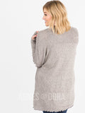 Agnes & Dora™ Open Front Thumbhole Cardi Mushroom/Black