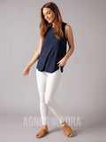 Agnes & Dora™ Eyelet Essential Tank Navy