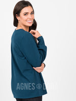 Agnes & Dora™ Blouson Tee Long Sleeve Teal