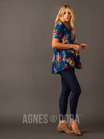 Agnes & Dora™ Muse Top Navy/Gold Floral