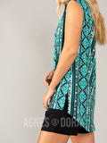 Agnes & Dora™ Essential Hi-Lo Tunic Teal Boho