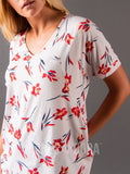 Agnes & Dora™ Love Top Ivory/Red Floral