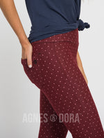 Agnes & Dora™ Knit Jegging Pin Dot Black Cherry