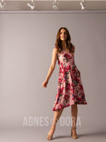 Agnes & Dora™ Handkerchief Midi Dress Sleeveless Blush Floral