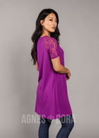 Agnes & Dora™ Lace Raglan Dress Amethyst