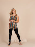 Agnes & Dora™ Essential Tank Teal Boho Stripe