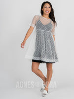 Agnes & Dora™ Short Mesh Easy Dress White Dot